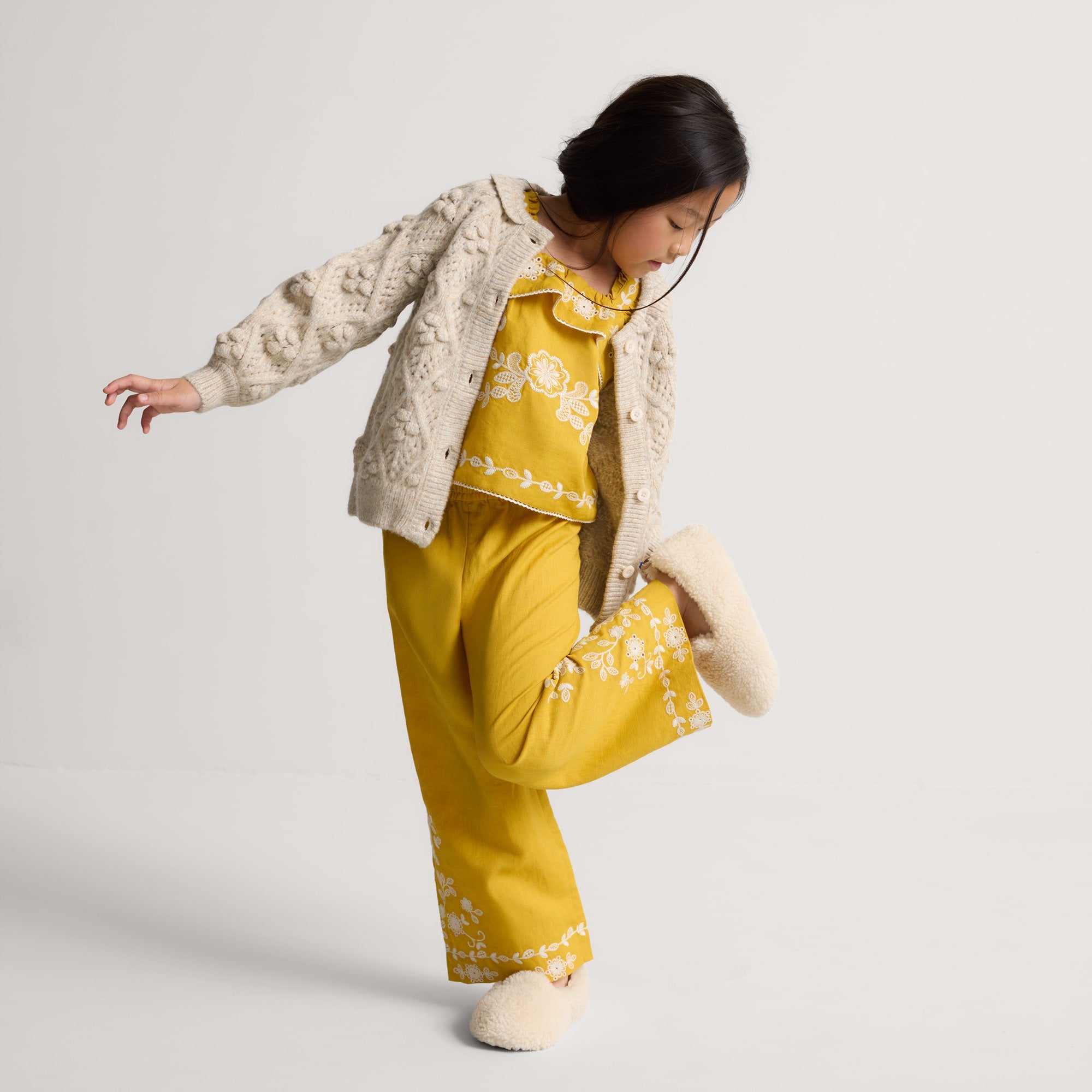 The Teddy Kids Slipper - Oat Milk