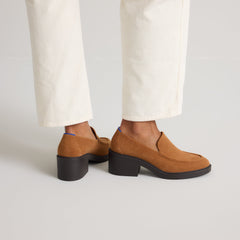 The Block Heel Loafer - ReVelvet™ Caramel