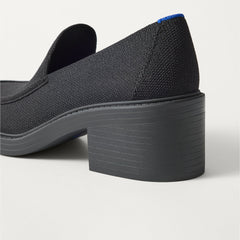 The Block Heel Loafer - Black