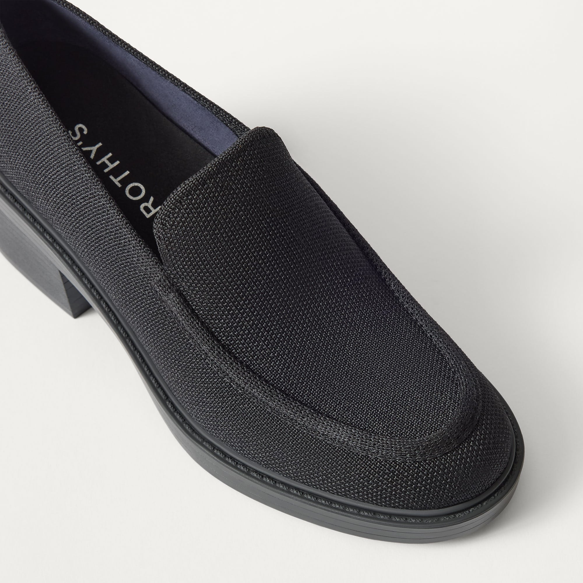 The Block Heel Loafer - Black