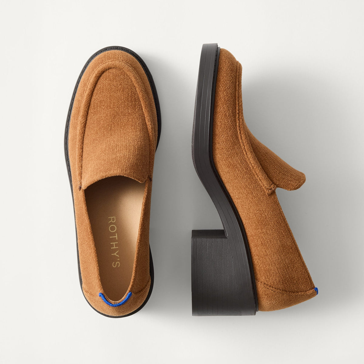 The Block Heel Loafer - ReVelvet™ Caramel